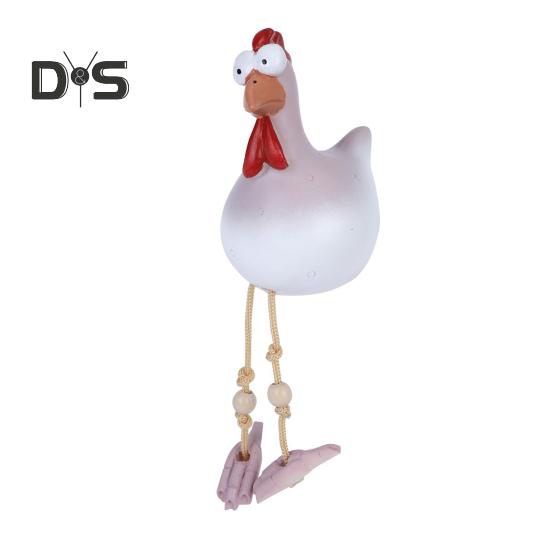 

Статуэтка курицы с большими глазами, статуэтка курицы из смолы с длинными ногами, скульптура курицы, украшения для сада, двора, балкона белый
