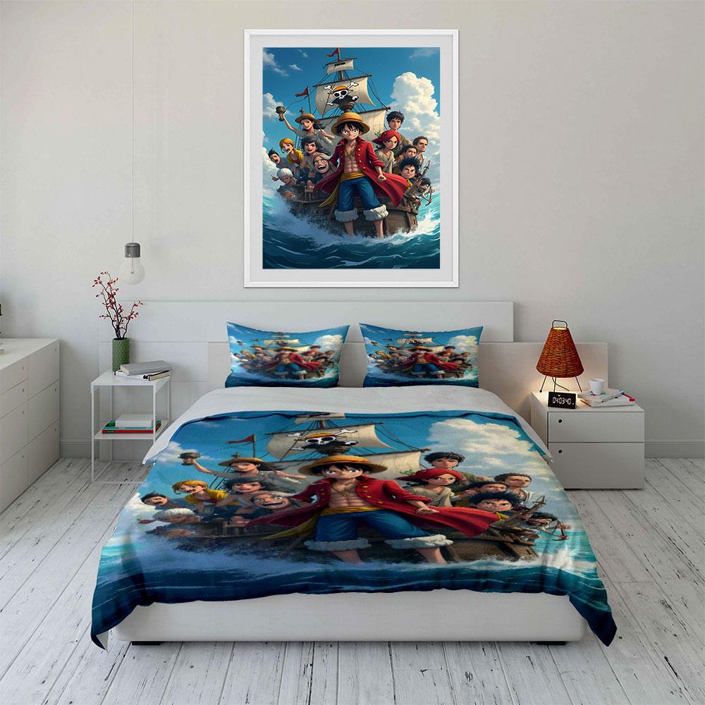 Crew on pirate ship. Bedding sets Duvet cover sets Duvet covers Pillowcases(1 * Duvet Cover 2 * Pillowcases without duvet insert)