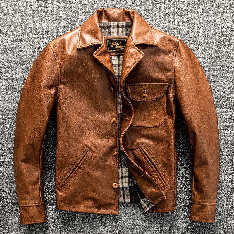 

Leather Jacket Men s Tooling Locomotive Clothing Short Slim Autumn and Winter Jacket 5XL