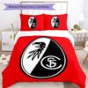SC Freiburg Pattern Bedding,Quilt Set Quilt Cover Pillowcase Home Birthday Gift (1*duvet Cover+2*pillowcase,without Core)