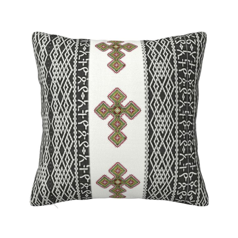 

Luxury Amharic Alphabet Ethiopian Habesha Art Cushion Cover Soft Pillow Case Home Decor 30x30cm 12x12in