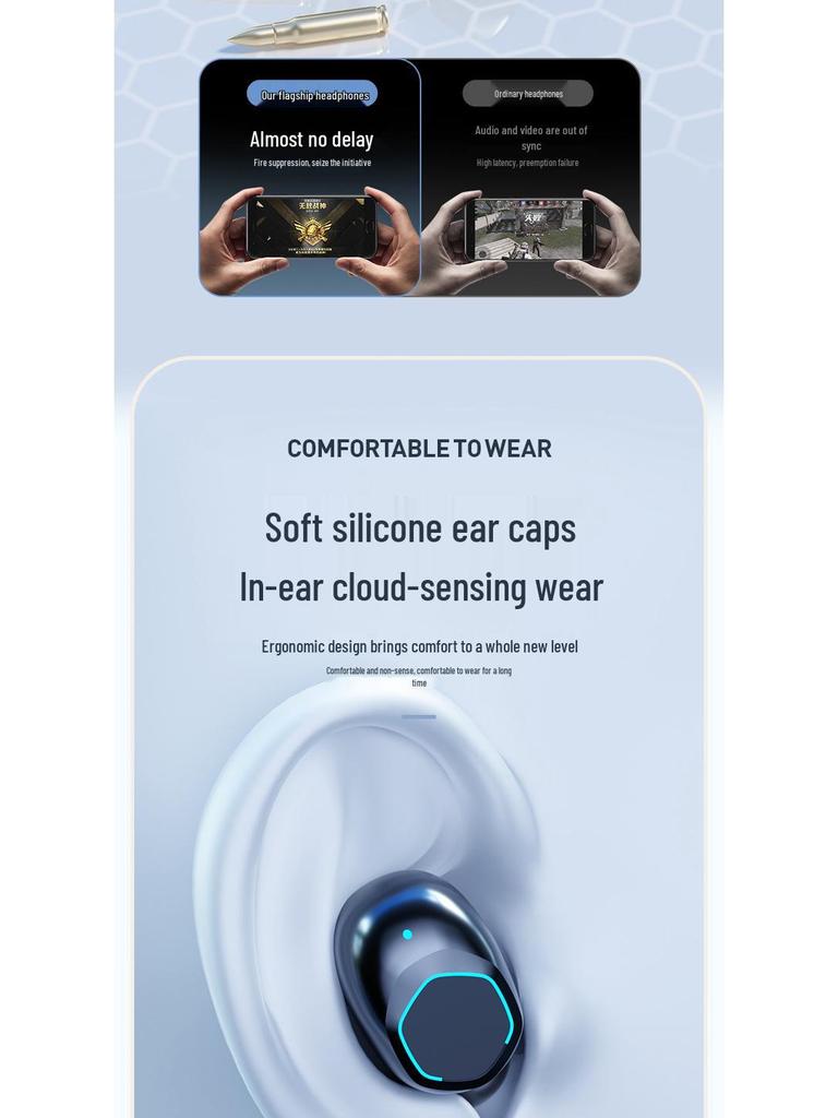 Ultra-Long Battery Bluetooth Earphones - Noise Cancelling, Digital Display, Waterproof with Sliding Design