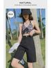 2024 Women's High-Waist Wide-Leg Denim Shorts – Slim, Loose, 5-Point Fit