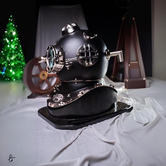 Set of 4 Scuba Diving Helmet Merchant Navy Father's Day Gift For Dad Birthday Gift For Son Anniversary Gift For Friend Home Décor Corporate Gift