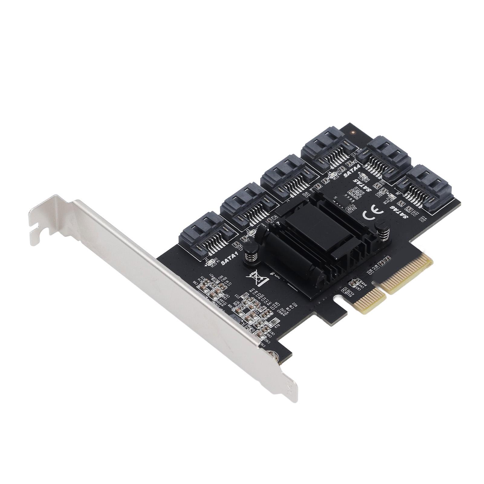 

Карта-адаптер PCIe 3.0 X4 до SATA 3 Високошвидкісна карта розширення PCI Express до 6 портів SATA 3 для Single layer arrangement