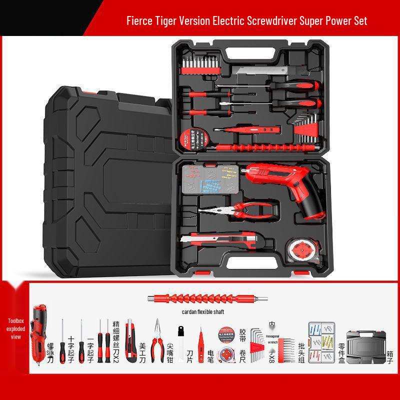 Compact Rechargeable Electric Screwdriver Set with Multi-functional Bits for Household Use