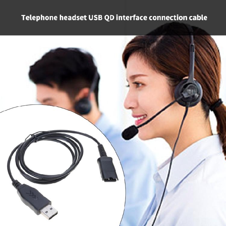 USB Interfaces QD USB Adapter Cable for Quick Disconnect Headsets Easy Connection Audios Signal Stability Transmission