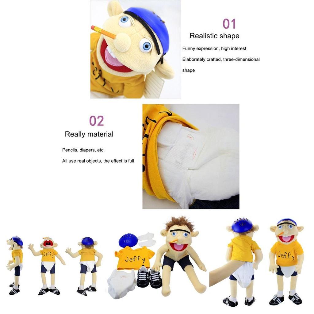 Soft And Skin-friendly Jeffy Cartoon Plush Hand Puppet Toy For Kids And Adults Perfect Christmas And Birthday Gift!