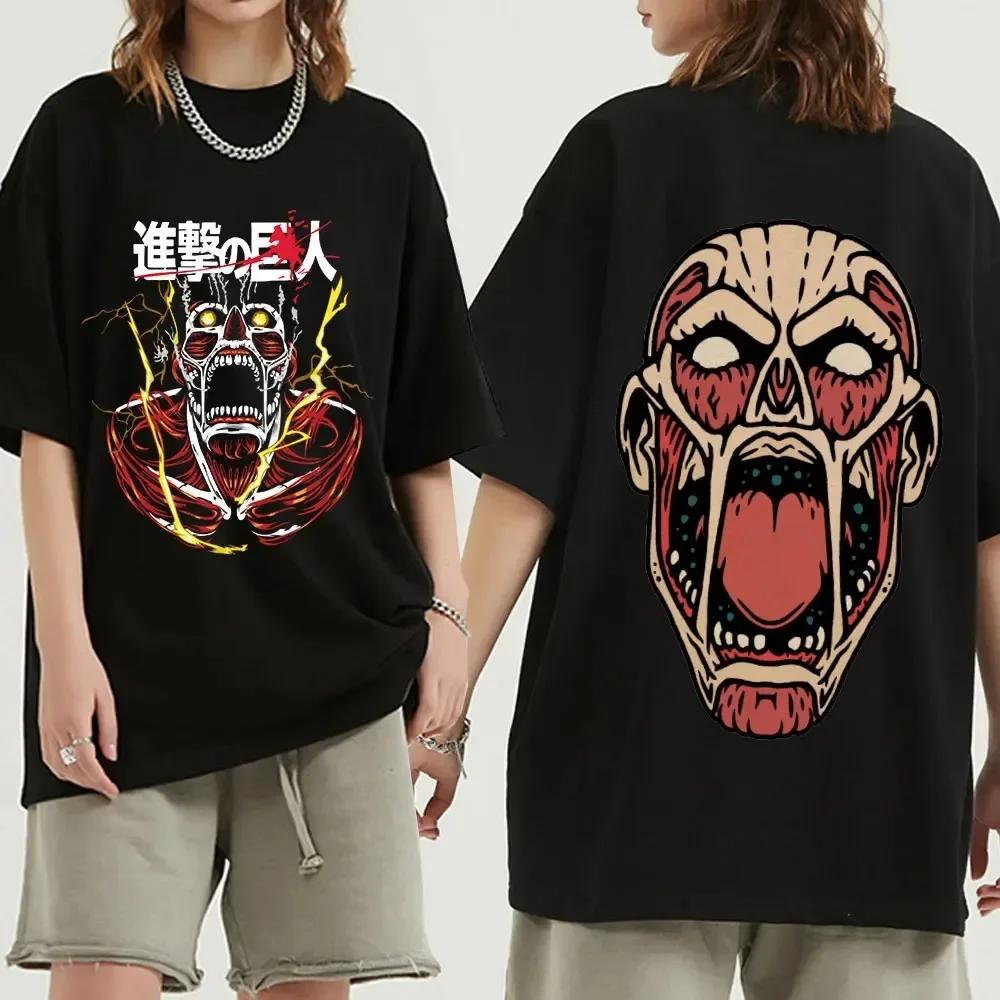 2025 Japan Anime Attack On Titan T Shirt Unisex Shingeki No Kyojin Eren Yeager Tshirt Unisexga Short Sleeves Harajuku Tee Summer T Sh S