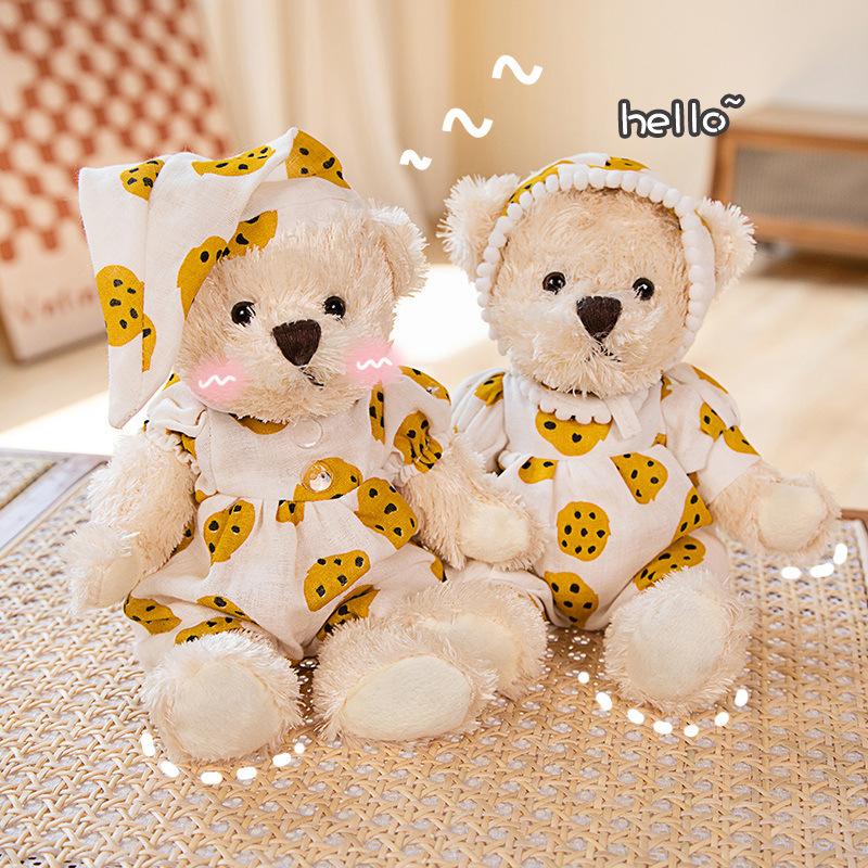 Niedlich Niedlich Angezogene Bärenpuppe Plüschtier Pastorales Blumenkleid Teddybärpuppe Puppe