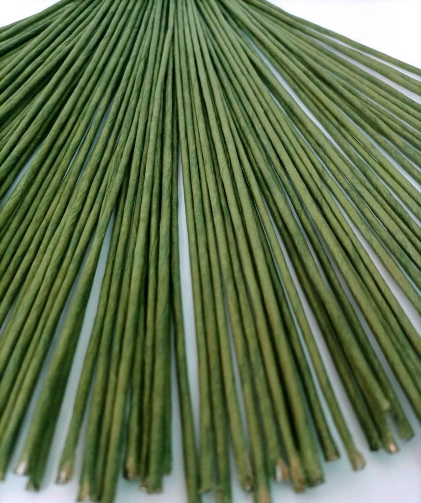 OrgMemory Artificial Flower Stems 100 Pieces 25cm 2mm Bendable Floral Craft Support Wire for DIY Bouquets Modeling and Gift