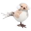 Bird Ornament with Hat Scarf Champagne Color Hanging Foam Bird Pendant Xmas Decoration for Xmas Tree