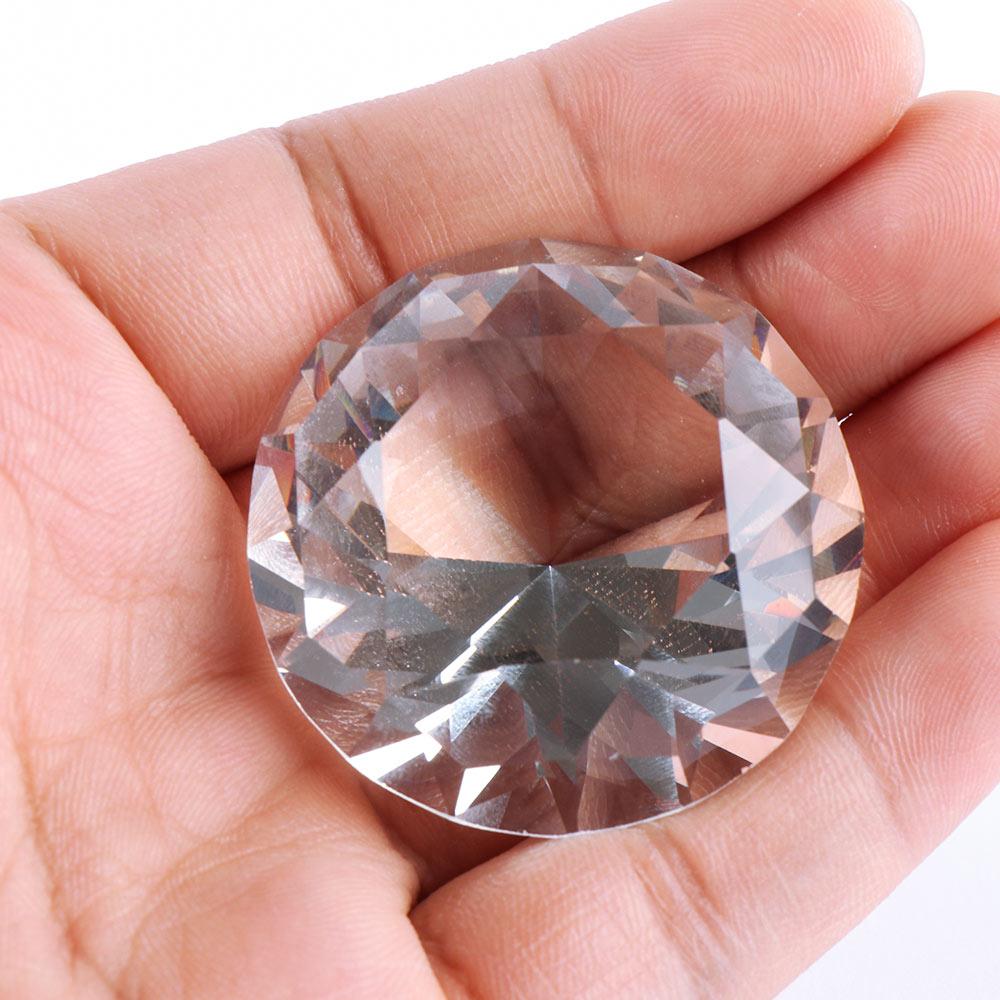 40mm Home Decoration Crafts Cut Glass Paperweight Clear Crystal Wedding Jewelry Artificial