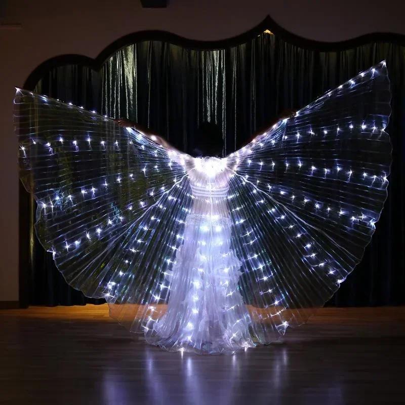Adult Child LED Wings Belly Dance Wings Isis Halloween Wing Prop Shining Lamp Wing Belly Dance Costumes Accessories Glow Angel