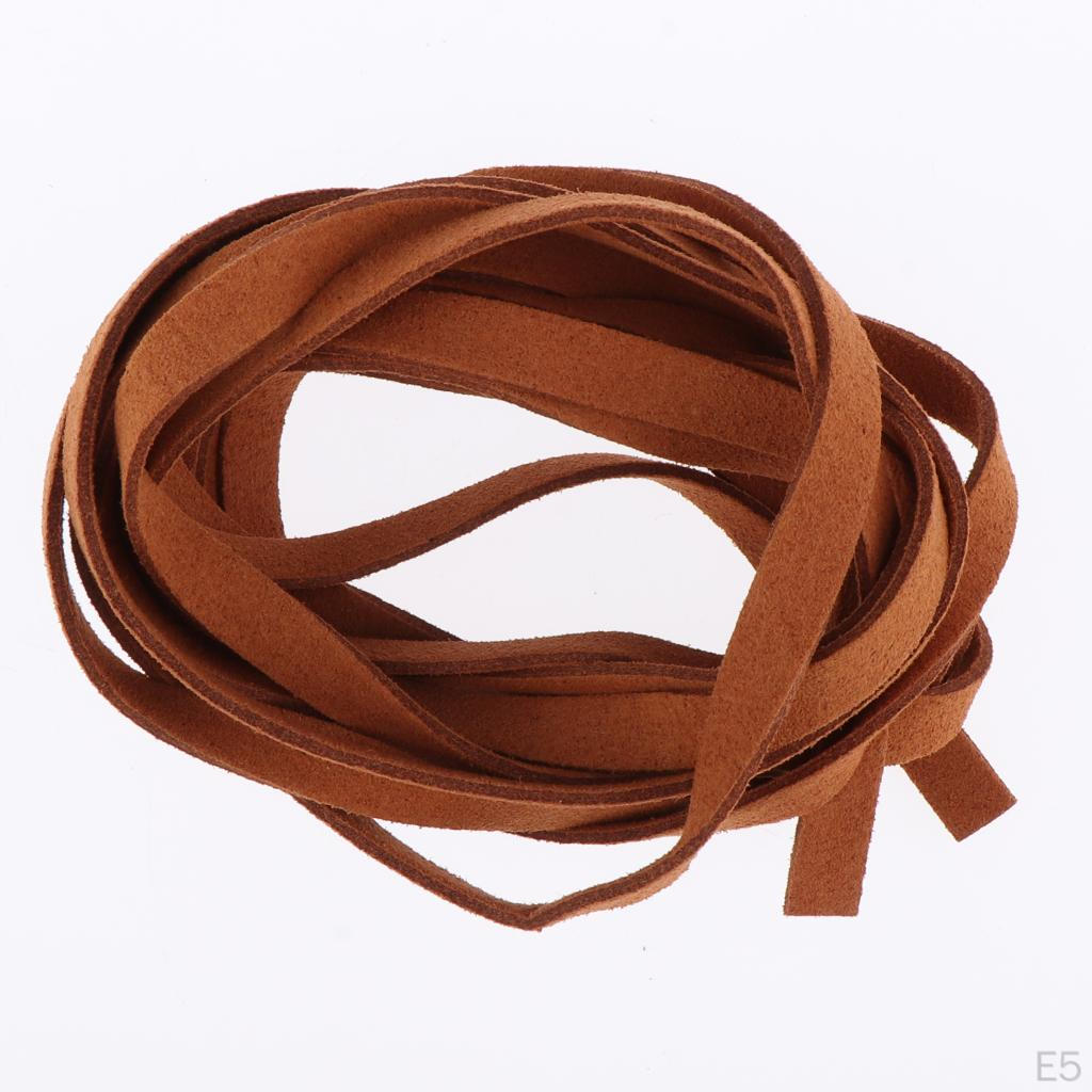 3 meter läderrem Platta sladdremmar i olika färger