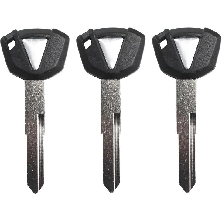 3PCS Duplicate Key Blank Key Uncut Replacement for Kawa-saki Ninja 650 Ninja1000 Versys650 1000 Vulcan s 650 Nomad KLR 650 KLX ZX-6R ZX-10R ZX-14R