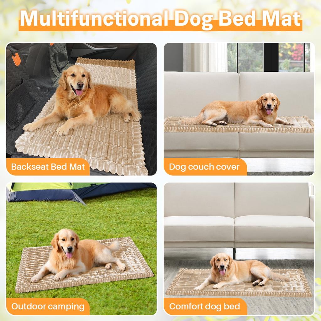 Backseat Pet Bed Mat, Dog Bed for Car Back Seat, Non-Slip Furry Dog Covers Pet Mat, Fit for Backseat Extenders and Seat Covers