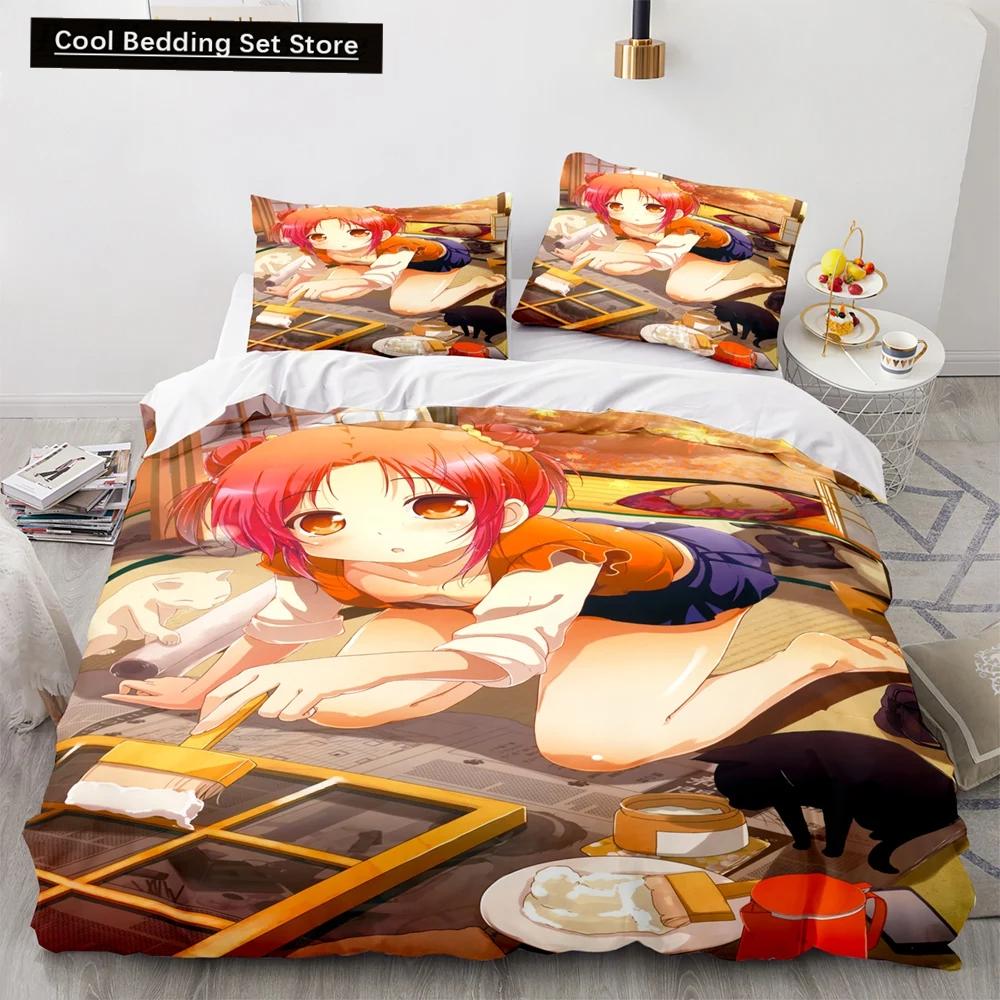 Anime Kawaii Sexy Girl Bedding Set,Duvet Cover Comforter Bed Set Quilt Cover Pillowcase,King Queen Twin Size Boys Girls Adults