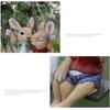 Garden Decor Resin Swing Couple Rabbit Ornament Cartoon Cute Animal Sculpture Hanging Creative Bunny Statue Pendant Courtyard