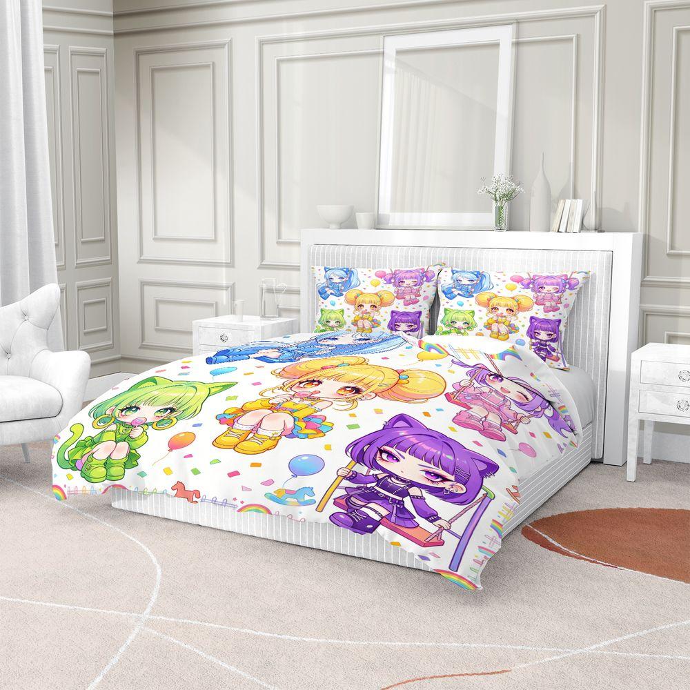 Uniform Girl Digital Print Duvet Cover Set omforter Cover Bedding Set No Filler Apartment Bed Decor