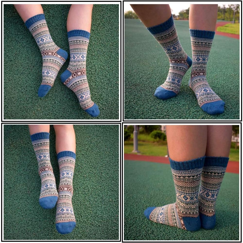 5 párů luxusně měkkých zateplených ponožek zateplených pro teplo za každého počasí Odolné Stylové pro příležitostné outdoorové aktivity a sport Podzim Zimní ponožky