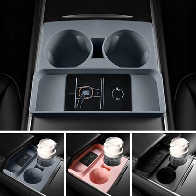 Wasserbecherhalter, silikongepolsterter Innenraum, rutschfest, wasserdicht, kein Schaden, Becherständer für Tesla Model3/Y