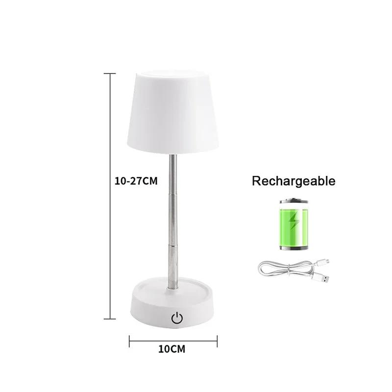 Rechargeable LED Table Light RetractableBedsides Room Night Stand Warm Reading Light Bedroom Night Lights Home Decor Desk Light