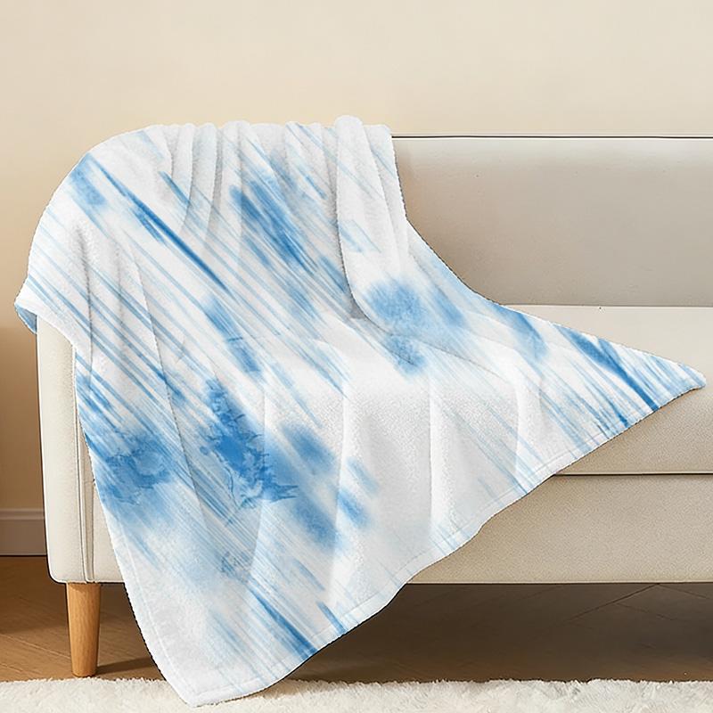 Tie-Dye Flannel Blanket - No Shedding, Soft Warm Cozy Throw, Ideal for Couch, Bedroom, Christmas, Halloween, Binging Shows