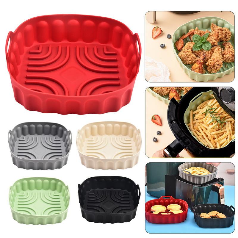 

Reusable Air Fryer Accessories Silicone Tray Mat Grill Pizza Oven Baking Trays Pan Mat Chicken Basket Mat Air Fryer Silicone Pot