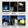 High Power LED Flashlight Zoom USB C Rechargeable Lamp with Sidelight and Tail Magnet Fluorescent Multifunction Torch UV Light