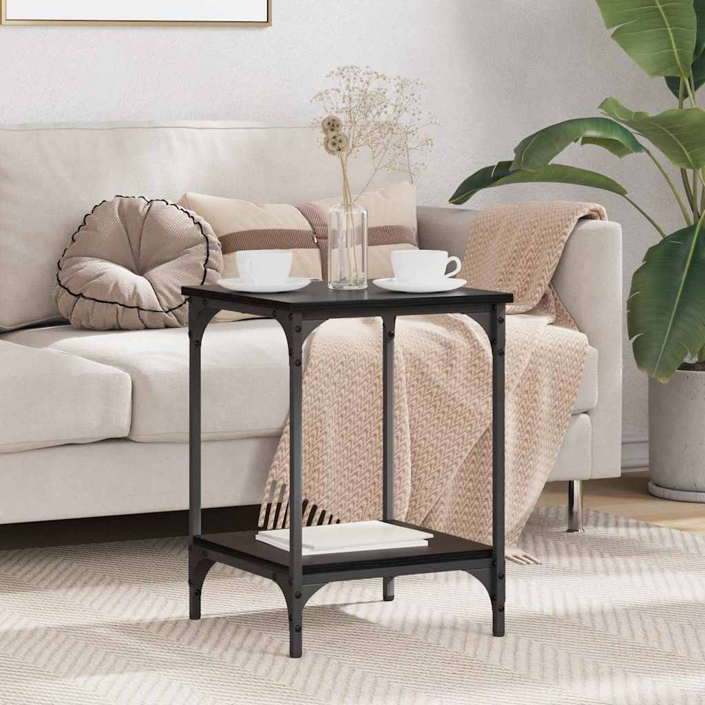 Coffee Table Black Oak Look 40 X 40 X 55 Cm Engineered Wood