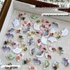 Ancient Jade Fan & Vase Nail Art Accessories with Ink Wash Rhinestones