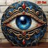 Gold Navy Evil Eye Hamsa Metal Wall Art Handcrafted Aluminum Sign Home Office Meditation Decor