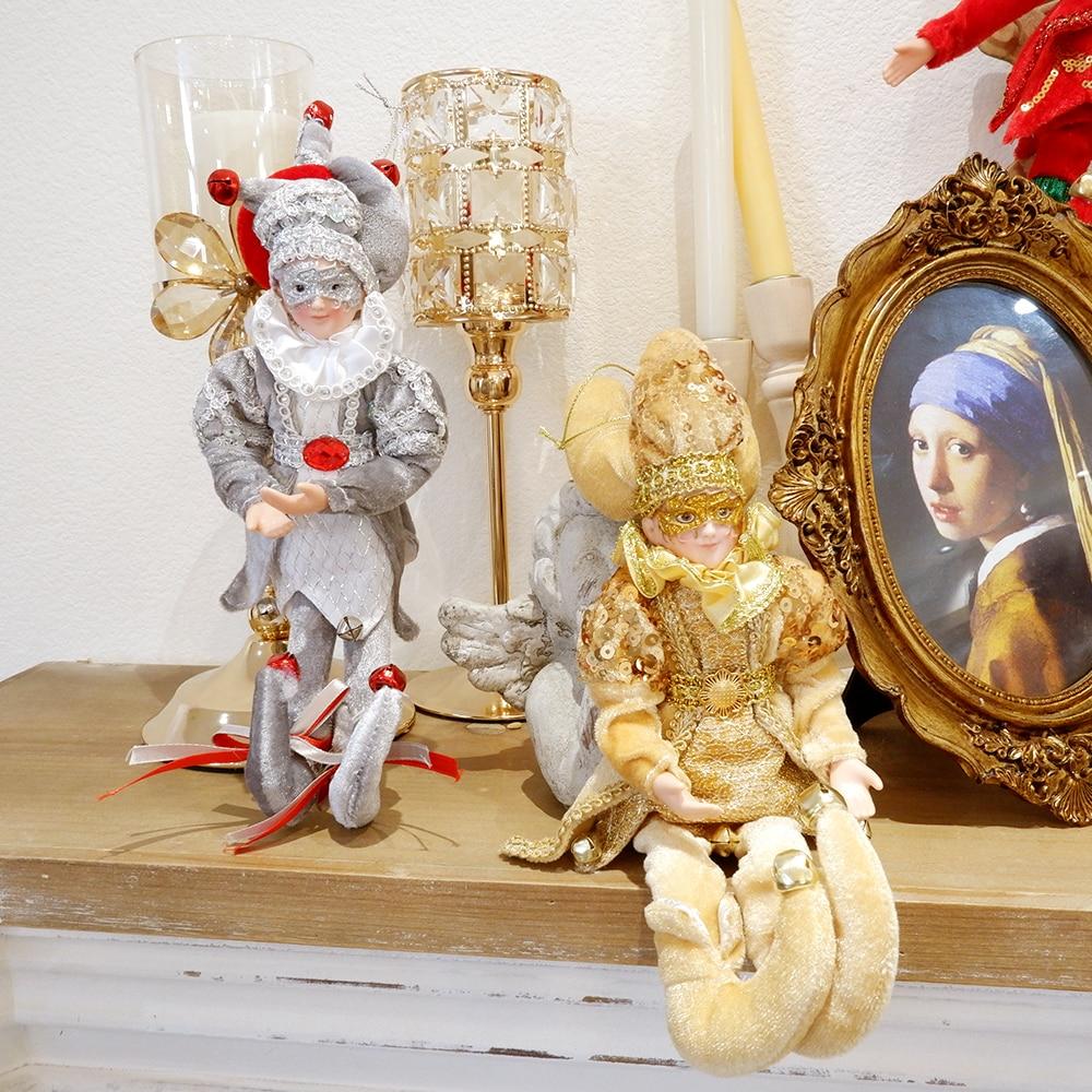 Elf Dolls with Mask Christmas Tree Pendant Ornaments Boy Elf Toy On The Shelf Hanging Decoration Navidad Natal New Year Gifts