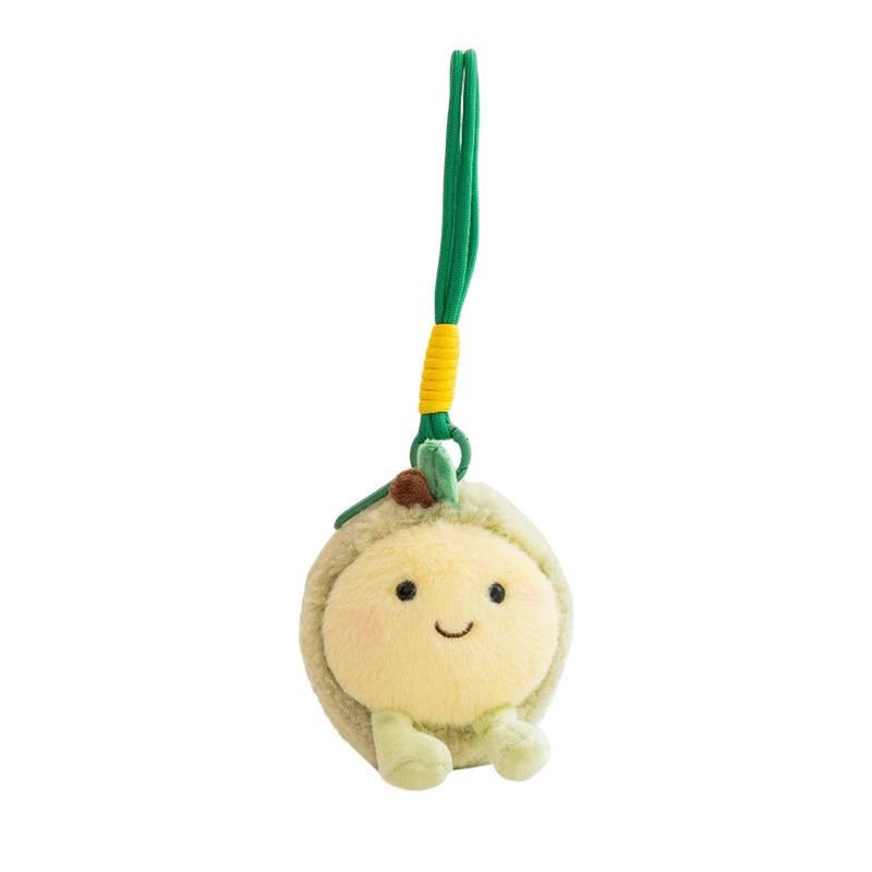 Cartoon Fruit Plush Beanbag Toy - Cute Mangosteen, Peach, Dragon Fruit, Persimmon Pendants - Ideal Gift for Women