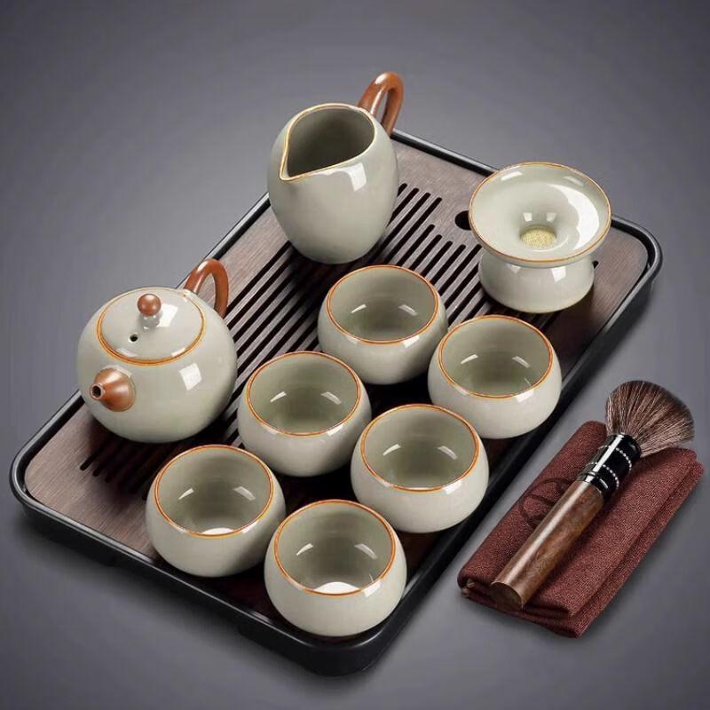 Light Luxury Ru Kiln Ceramic Kung Fu Tea Set