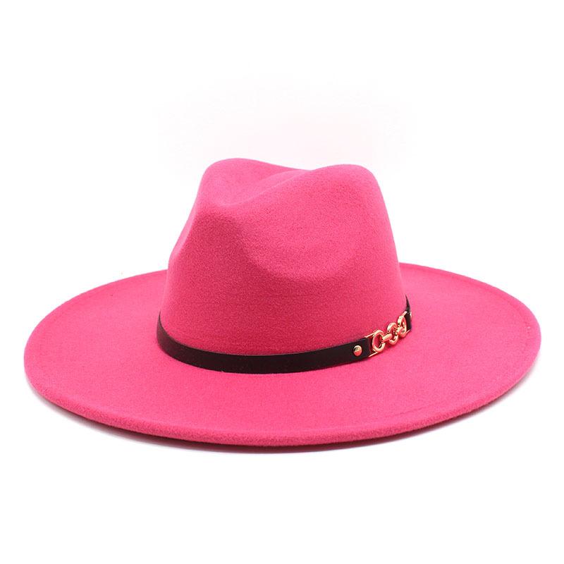 Big Eaves Wool Jazz Top Hat Women'S Casual Big Edge Felt Hat Men'S Jazz Hat 9.5Cm