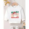 Kids Sweatshirt Christmas-Themed Letter Print Design, Comfortable Thin Round-Neck Sweatshirt for Baby in Spring And Autumn