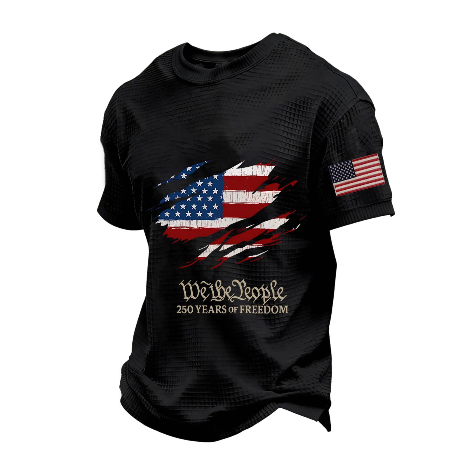 

Men s Loose And Casual Flag-print T-shirt, Short Sleeve Shirt XXXL чорний