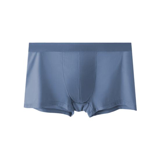 Men Boxer Underwear Elastic Mid-Waist Design Solid Color Shorts Briefs U-Convex Thin Soft Panties Daily Wear