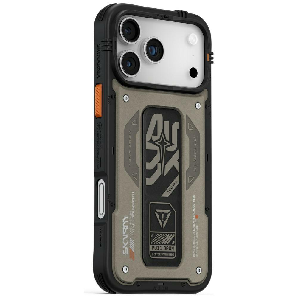 Etui Skinarma Aegis Für iPhone 17 Pro Max Magnetisches Laden + Griffständer Grau