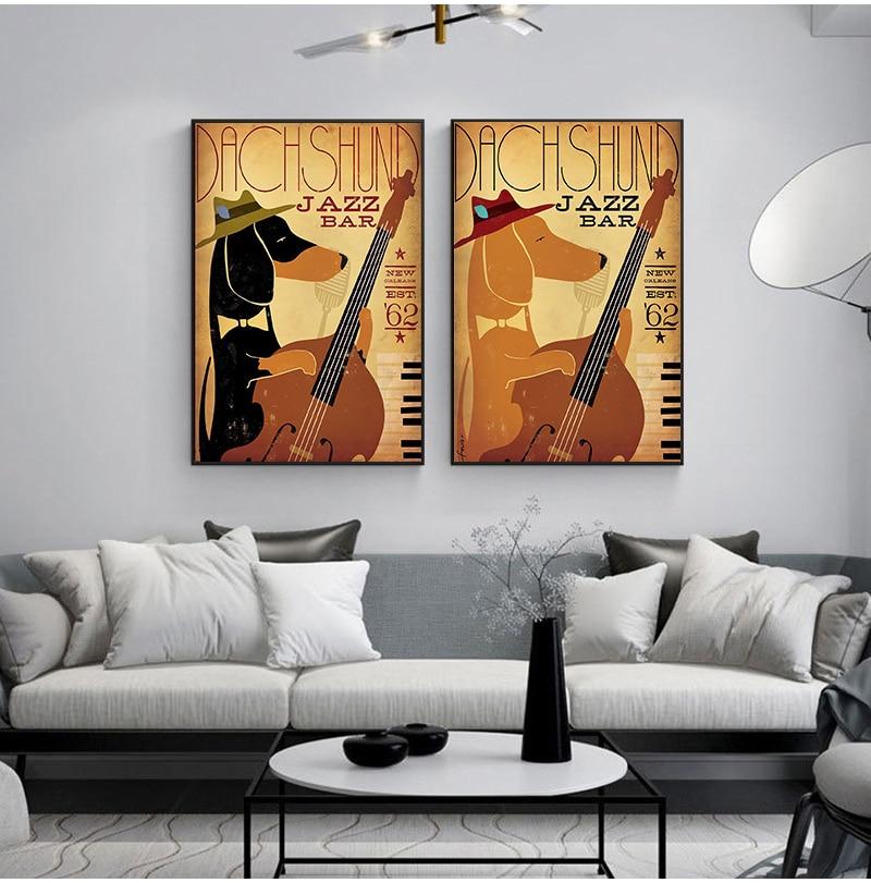 Wall Art Retro Dog Funny Animals Dachshund Jazz Bar Decor Pictures For Living Room Home Canvas Painting Cuadros No Frame At Affordable S Free Real Reviews - Dog Wall Art Ideas For Living Room Wall Art Retro Dog Funny Animals Dachshund Jazz Bar Decor Pictures For Living Room Home Canvas Painting Cuadros No Frame At Affordable S Free Real Reviews - Dog Wall Art Ideas For Living Room