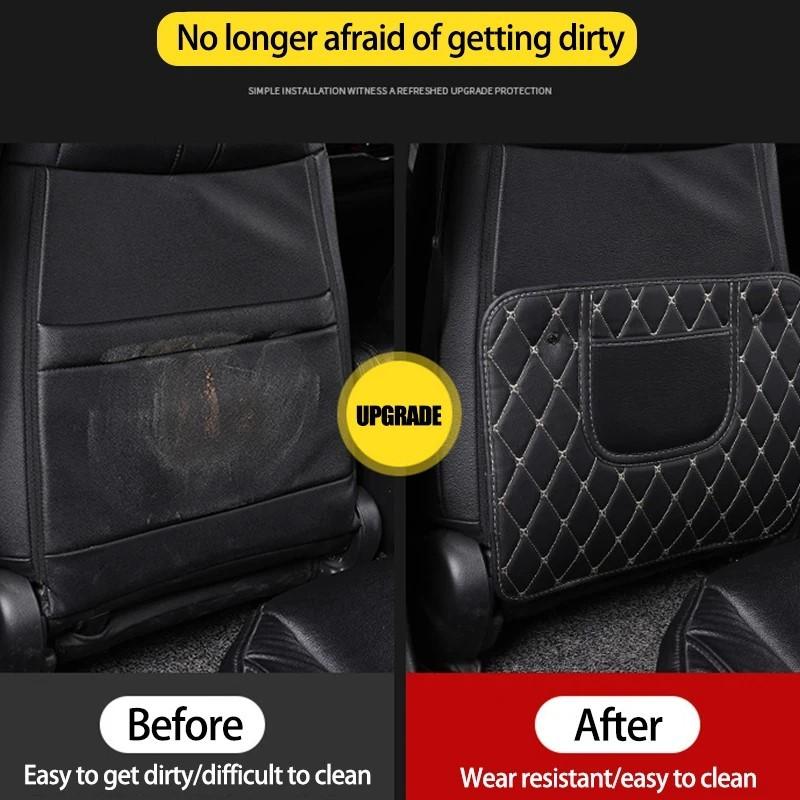Universal PU Leather Car Anti-Kick Mats Auto Seat Back Protector Cover For Seat Back Organizer Anti-Dirty Pad Car Accessories