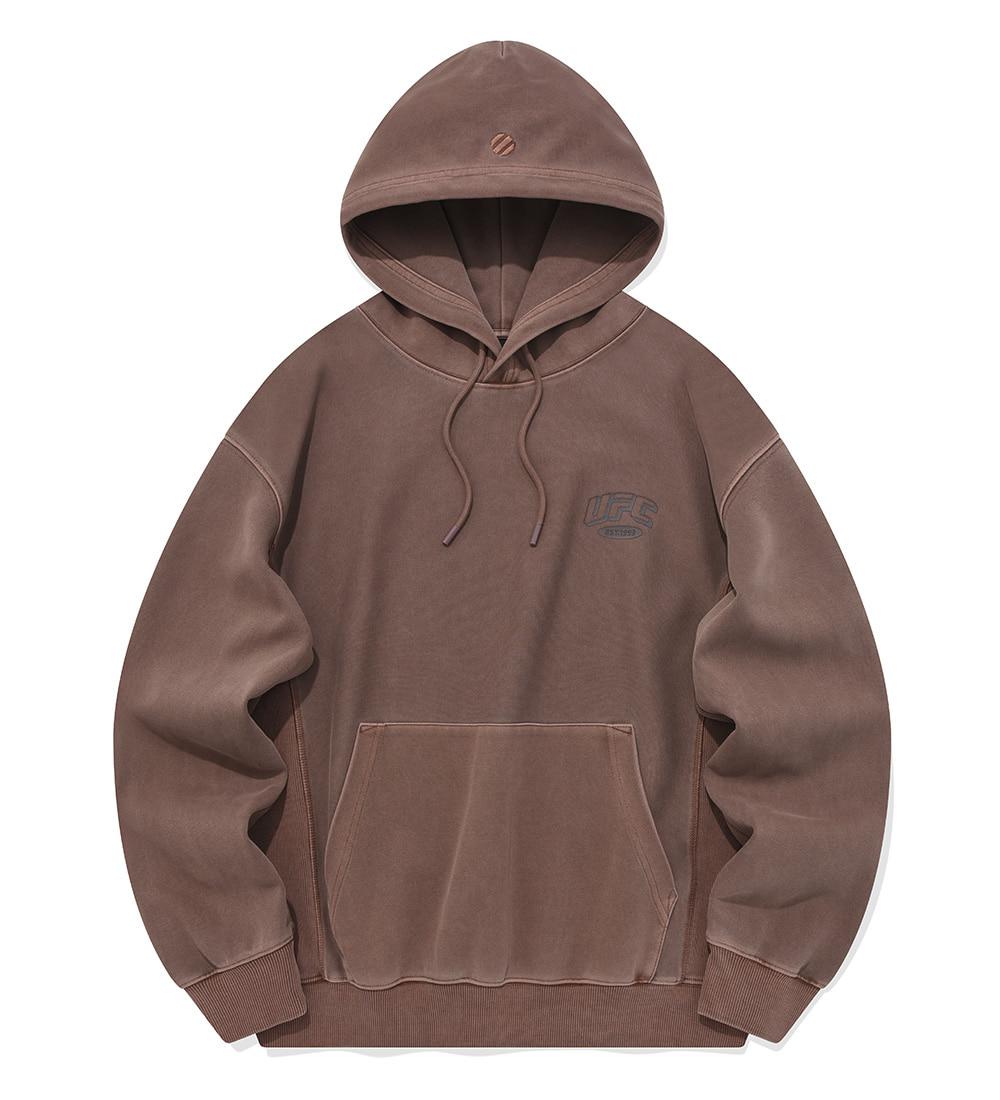 Ufc Sports Ufc Arch Logo Relaxed Fit Dyed Hoodie Brown U2Hdu3308Br Brown/L