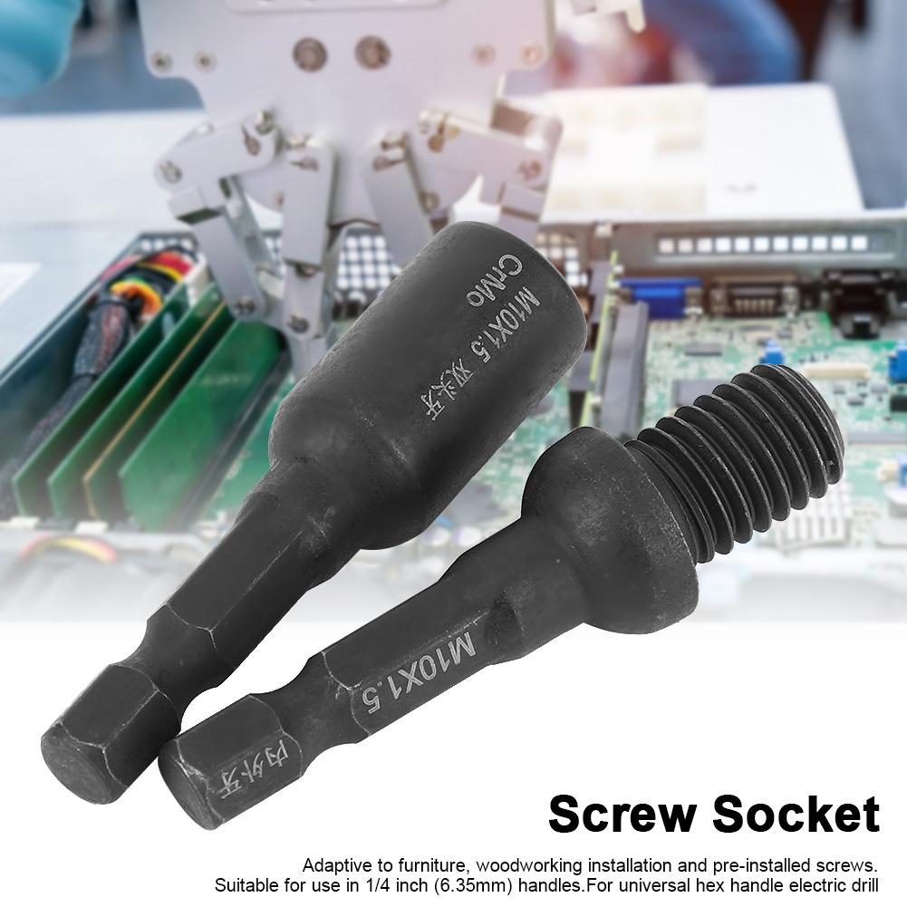 6 SZT. Nasadka do wkrętarki pneumatycznej trzpień 1/4 cala do śrub i nakrętek dwustronnych wewnętrznych i zewnętrznych