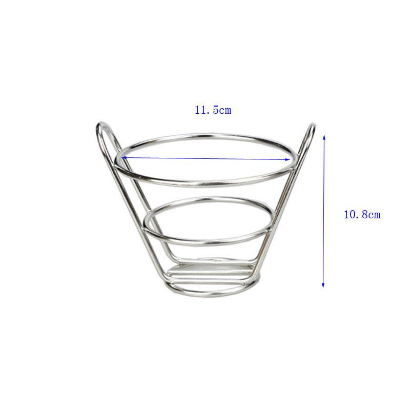 Stainless Steel French Fry Rack Dipping Bowl Snack Bowl Cake Display Rack Cone Shaped Food Storage Rack Dessert Plate Cake Stand