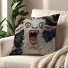 Soft Goat Face Cushion Cover 2D Spooky Print with Nordic Design for MultiScene Home Office Car Decor