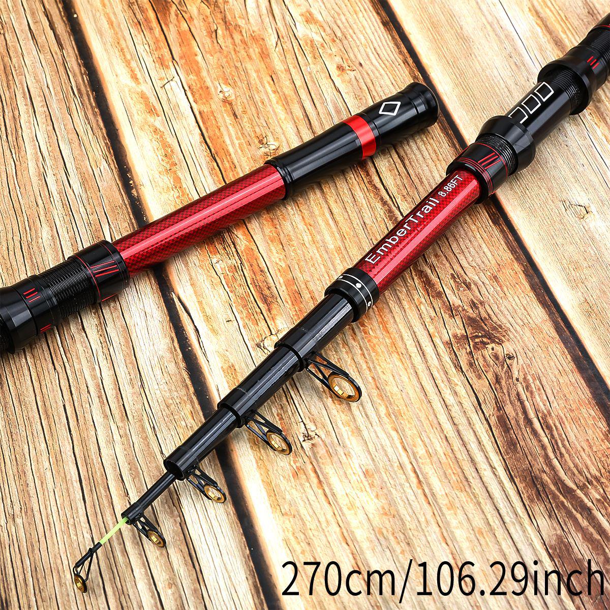 

Long Cast Telescopic Lure Fishing Rod for Beginners 2.7m червоний/чорний