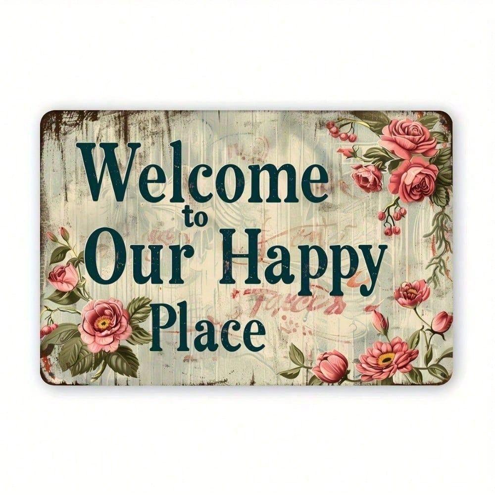 

Metal Wall Art Vintage Welcome Sign for Home Cafe Decor