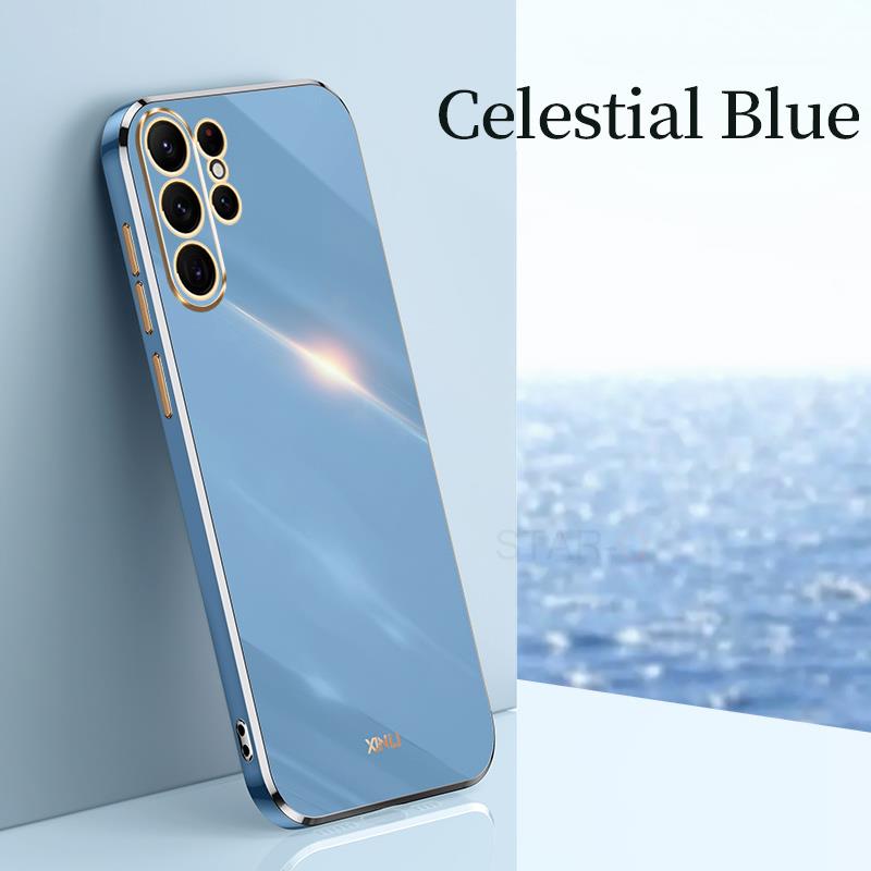 S 23 22 21 Husă de placare cu suport de inel de lux pentru Samsung Galaxy S23 Ultra S22 Plus S21 S20 Fe Husă din silicon cu suport S23ultra